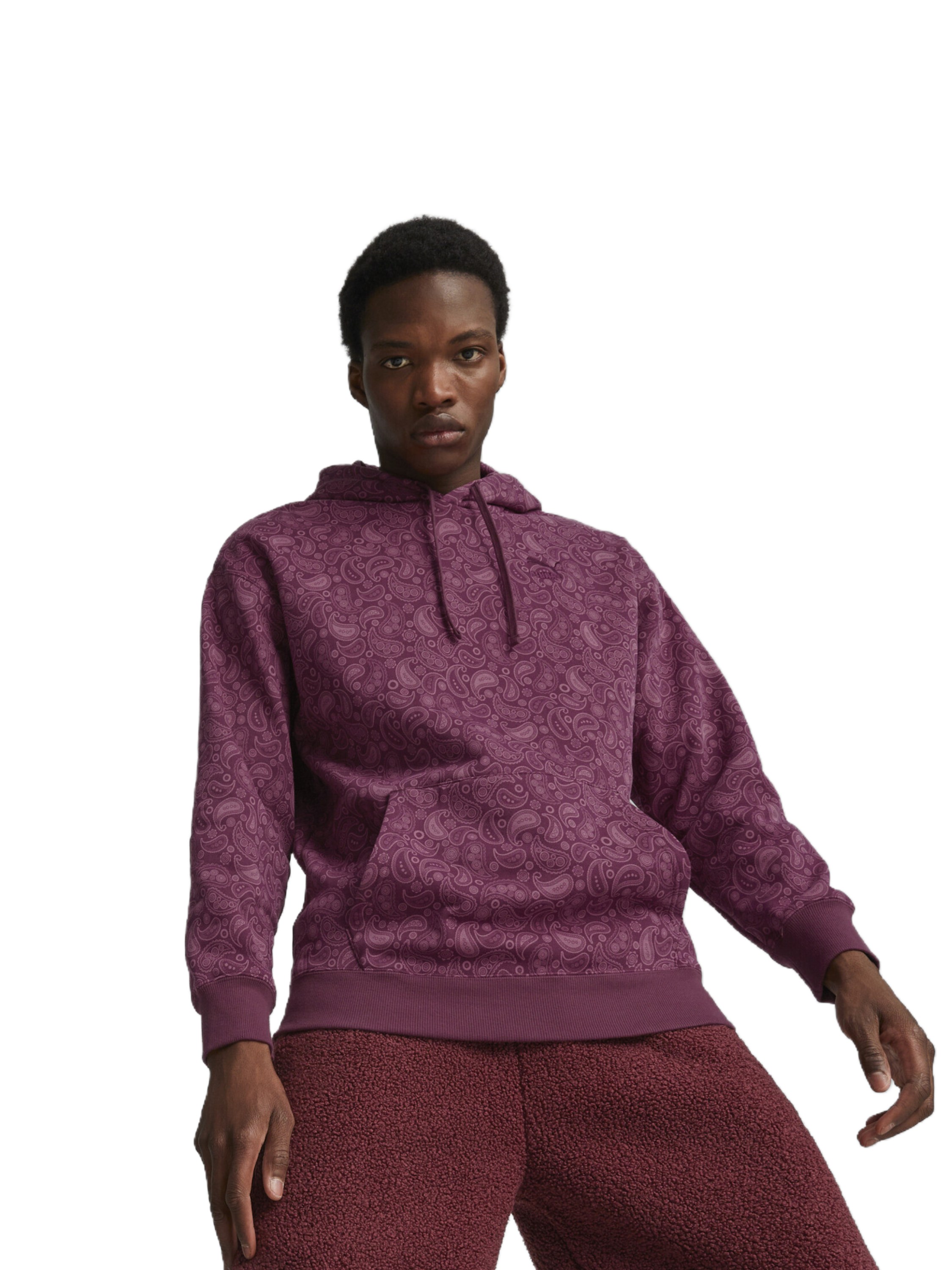 Худи мужское PUMA Classics Paisleyluxe Aop Hoodie Fl M бордовое S