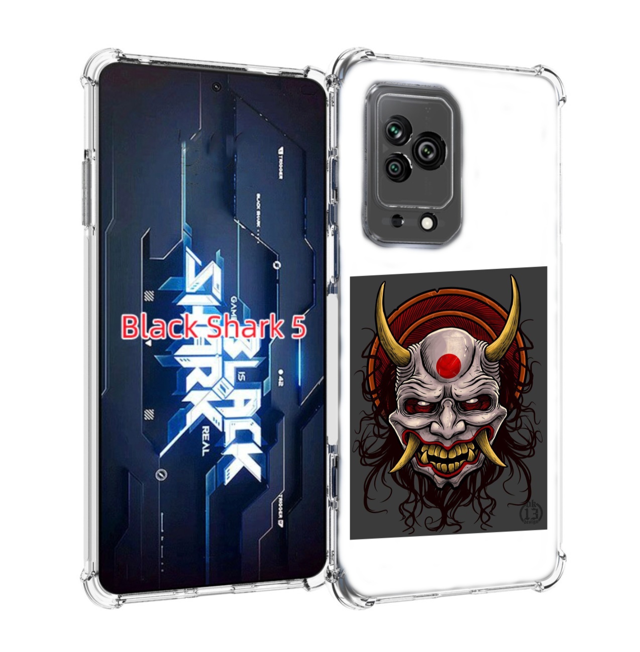 

Чехол MyPads маска с клыками и рогами для Xiaomi Black Shark 5, Прозрачный, Tocco