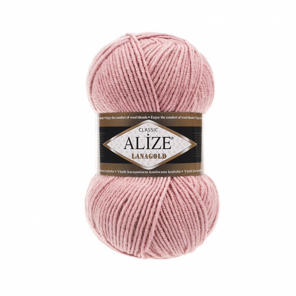 

Пряжа ALIZE LanaGold, 49% шерсть, 51% акрил, 500 гр, 240 м, цвет 161, пудра, 5 шт., Бежевый