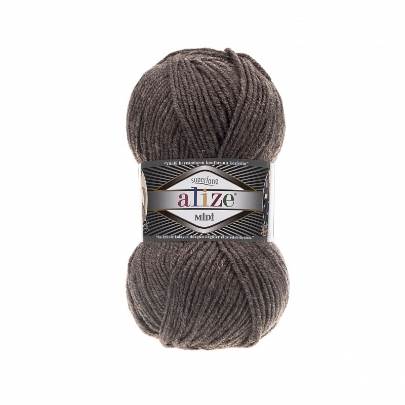 

Пряжа ALIZE Superlana maxi, 25% шерсть, 75% акрил, 500 г, 100 м, цвет 240, Коричневый