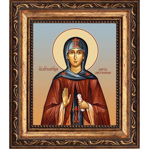 

Мария Лактионова, послушница, преподобномученица. Икона на холсте.