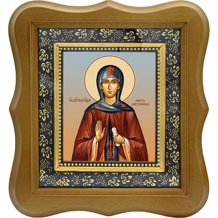 

Мария Лактионова, послушница, преподобномученица. Икона на холсте.