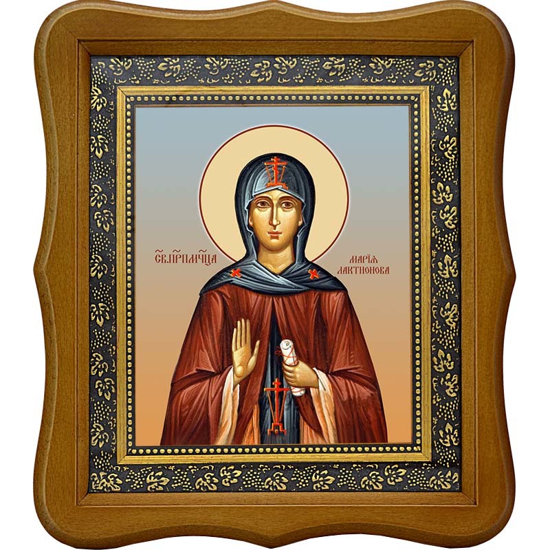

Мария Лактионова, послушница, преподобномученица. Икона на холсте.