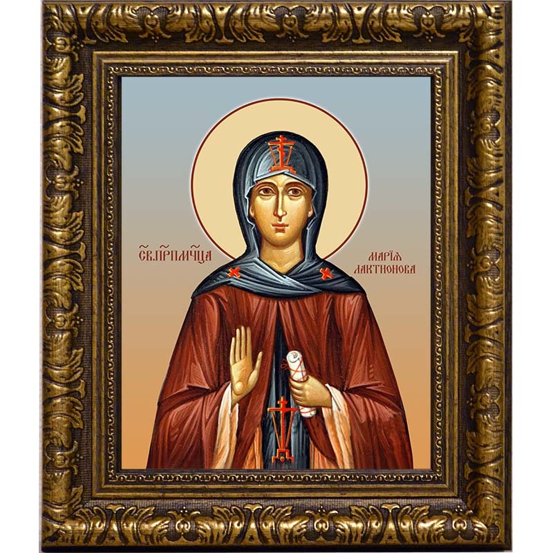 

Мария Лактионова, послушница, преподобномученица. Икона на холсте.