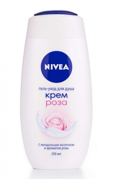 

Гель-уход для душа Nivea Крем и Роза, Крем и Роза с миндальным маслом
