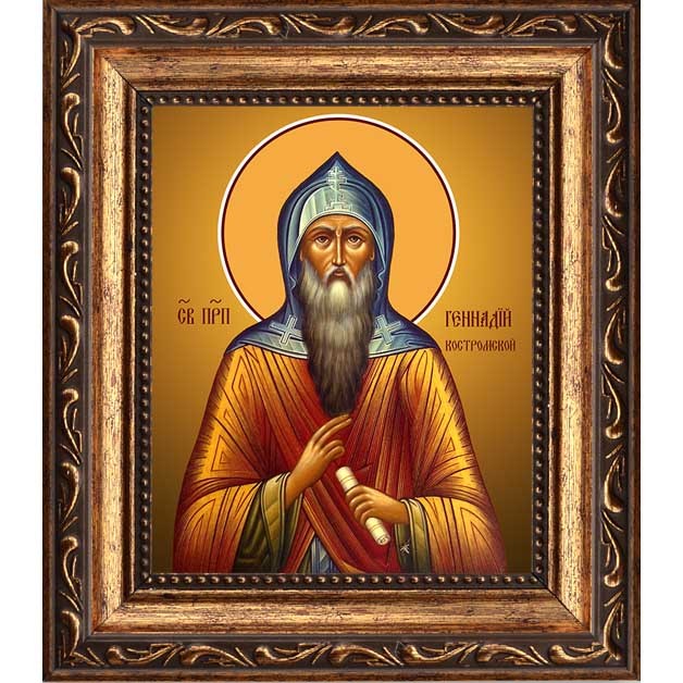 

Геннадий Костромской, Любимоградский преподобный. Икона на холсте.