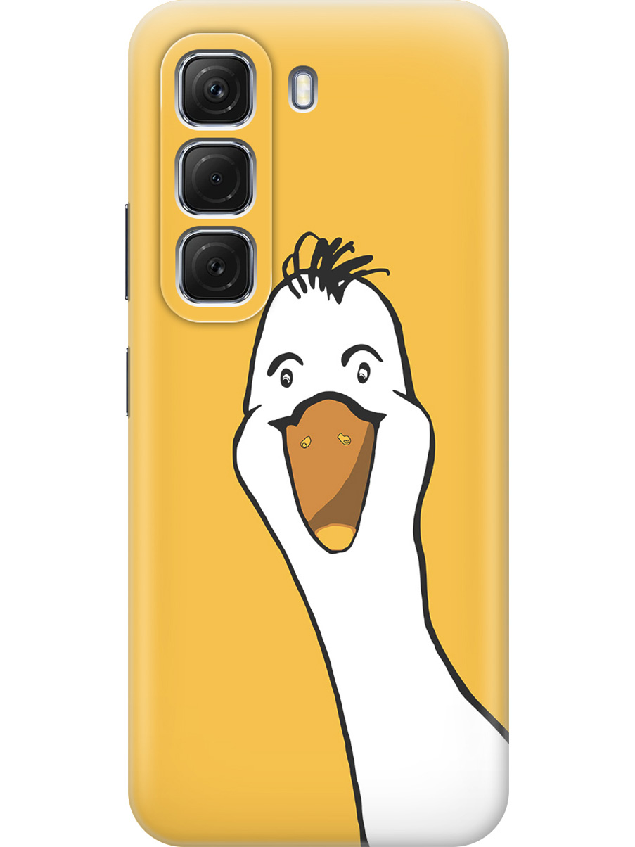 

Силиконовый чехол на Infinix Hot 50 4G с принтом "Забавный гусь", Прозрачный;белый;желтый, 786718772