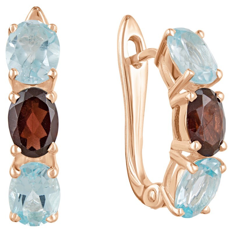 

Серьги из серебра с гранатом; топазом LAZURIT-ONLINE 8007RG, 8007RG