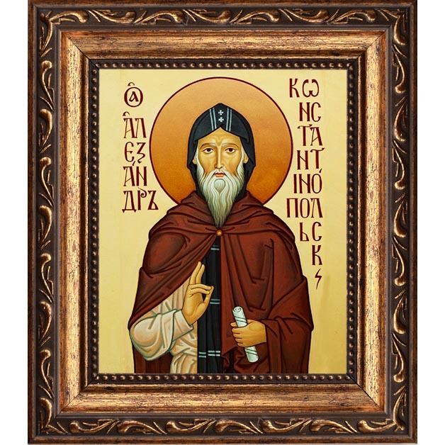 

Александр Константинопольский Святой преподобный. Икона на холсте.