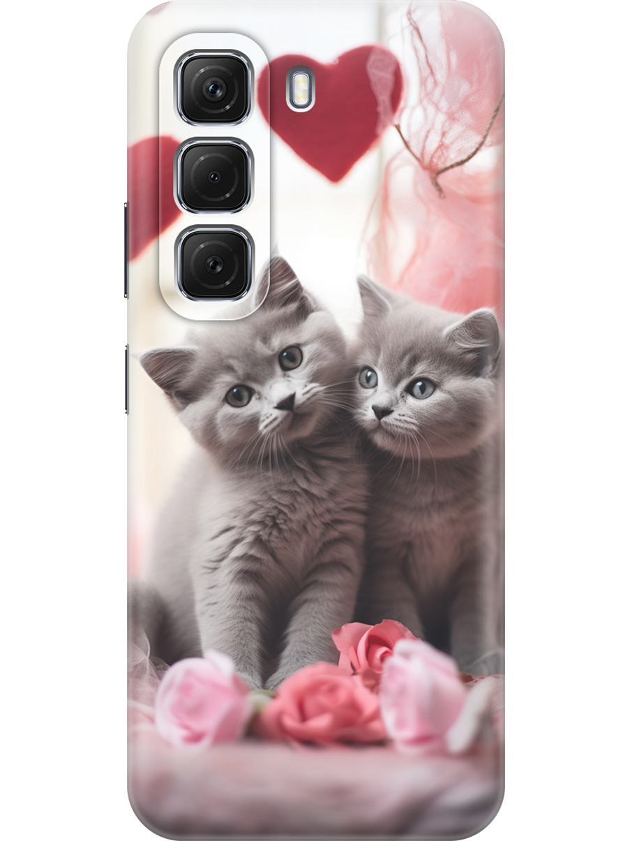 

Силиконовый чехол на Infinix Hot 50 4G с принтом "Котики и сердечки", Прозрачный;красный;серый, 786718791