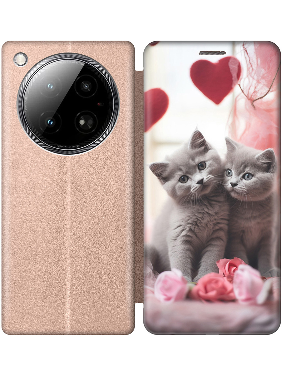 

Чехол-книжка на Infinix Zero 40 4G с принтом "Котики и сердечки" золотой, Золотистый;красный;серый, 786722391