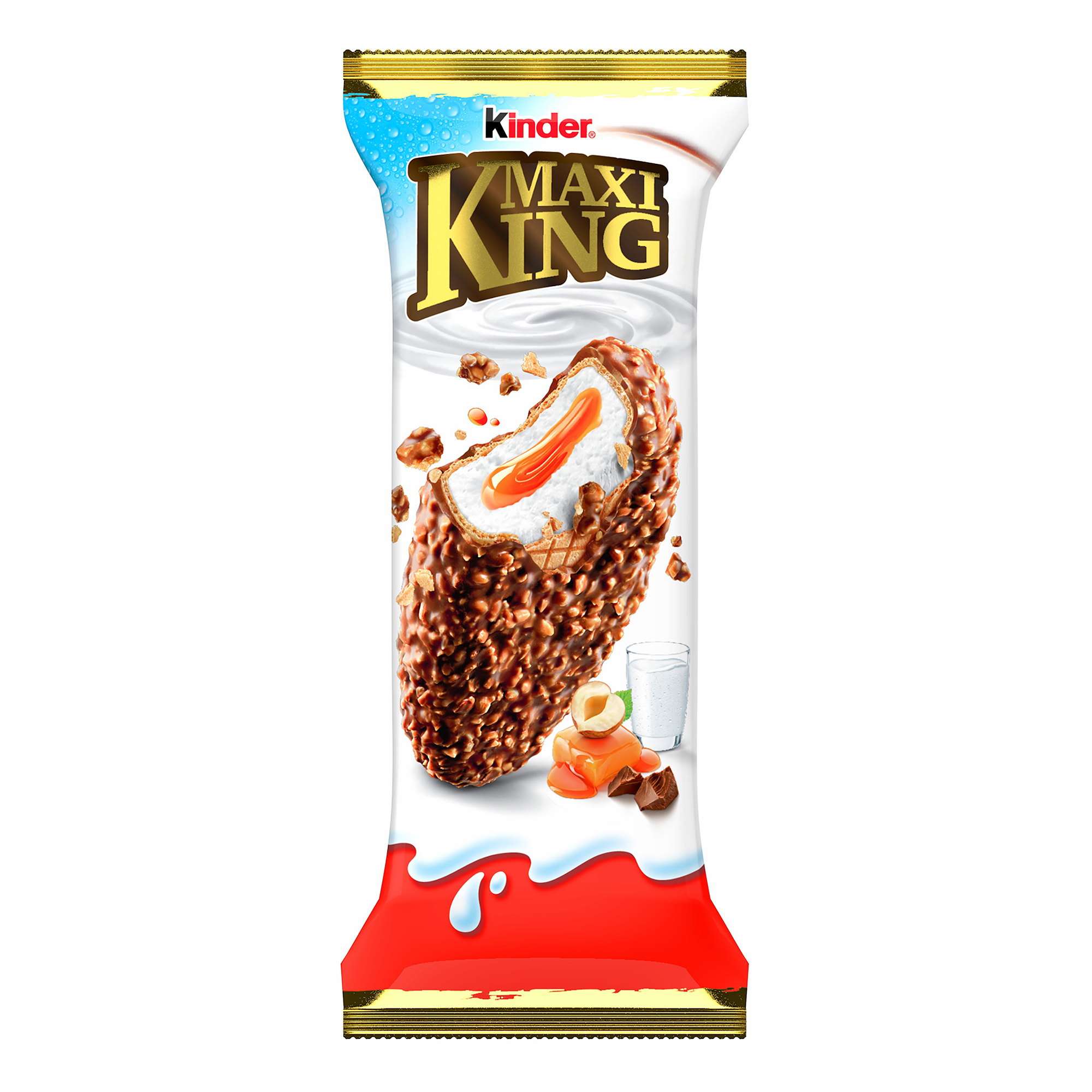 Пирожное Kinder Maxi King молочным шоколадом и орехами с молочно-карамельной начинкой 35г