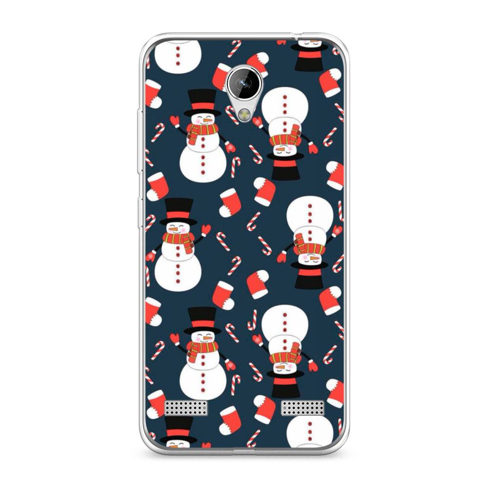 

Чехол на ZTE Blade A520 "Синие снеговики", Синий;белый;красный, 132050-5