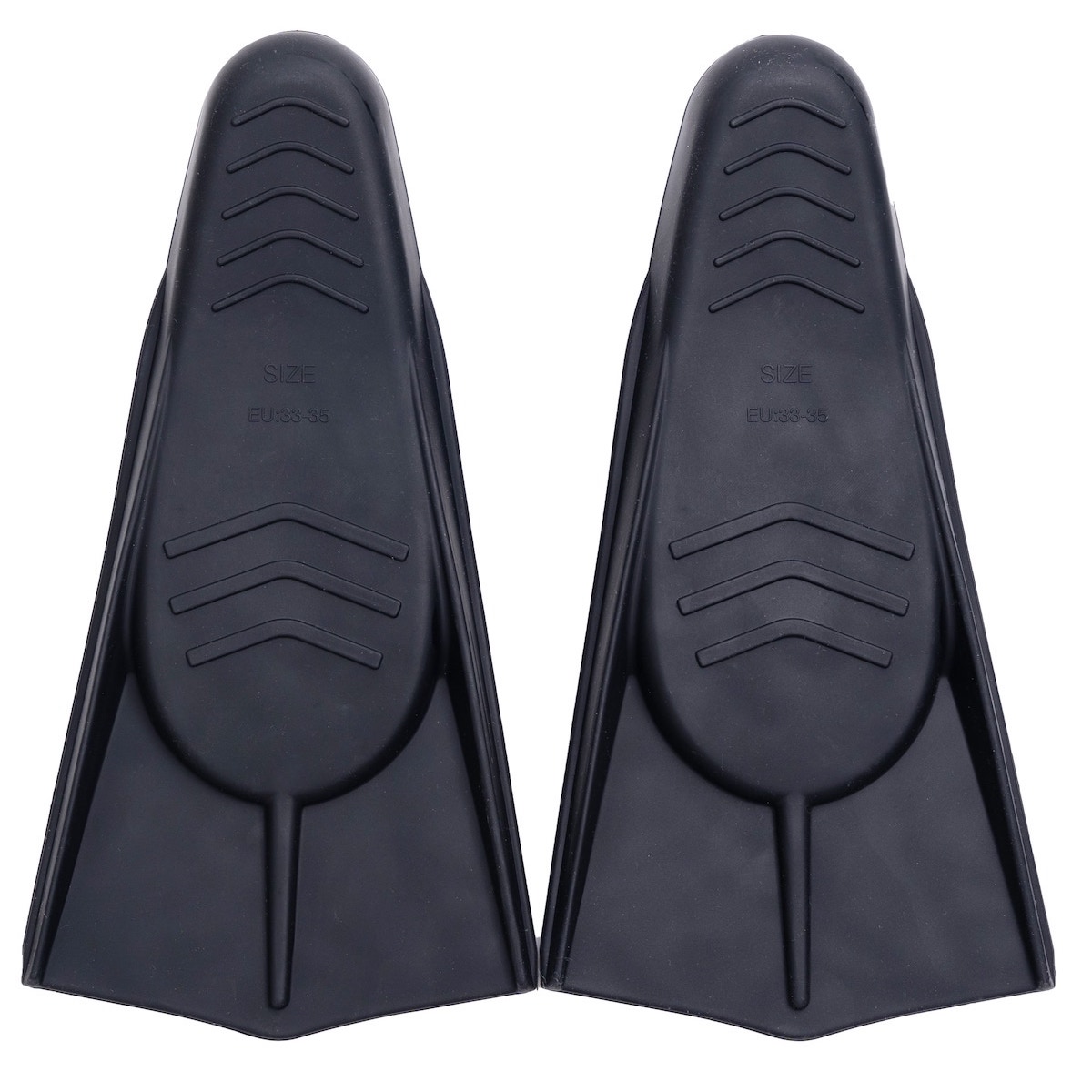 Ласты короткие тренировочные для плавания Flat Ray Training Silicone Fins, черный, 42-44