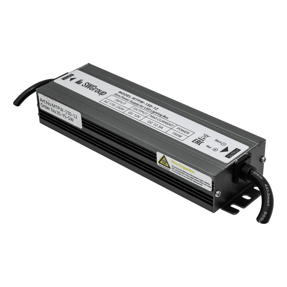 фото Влагозащитный блок питания swg mini al tpw, 150w, 12v, mtpw-150-12 00-00001275