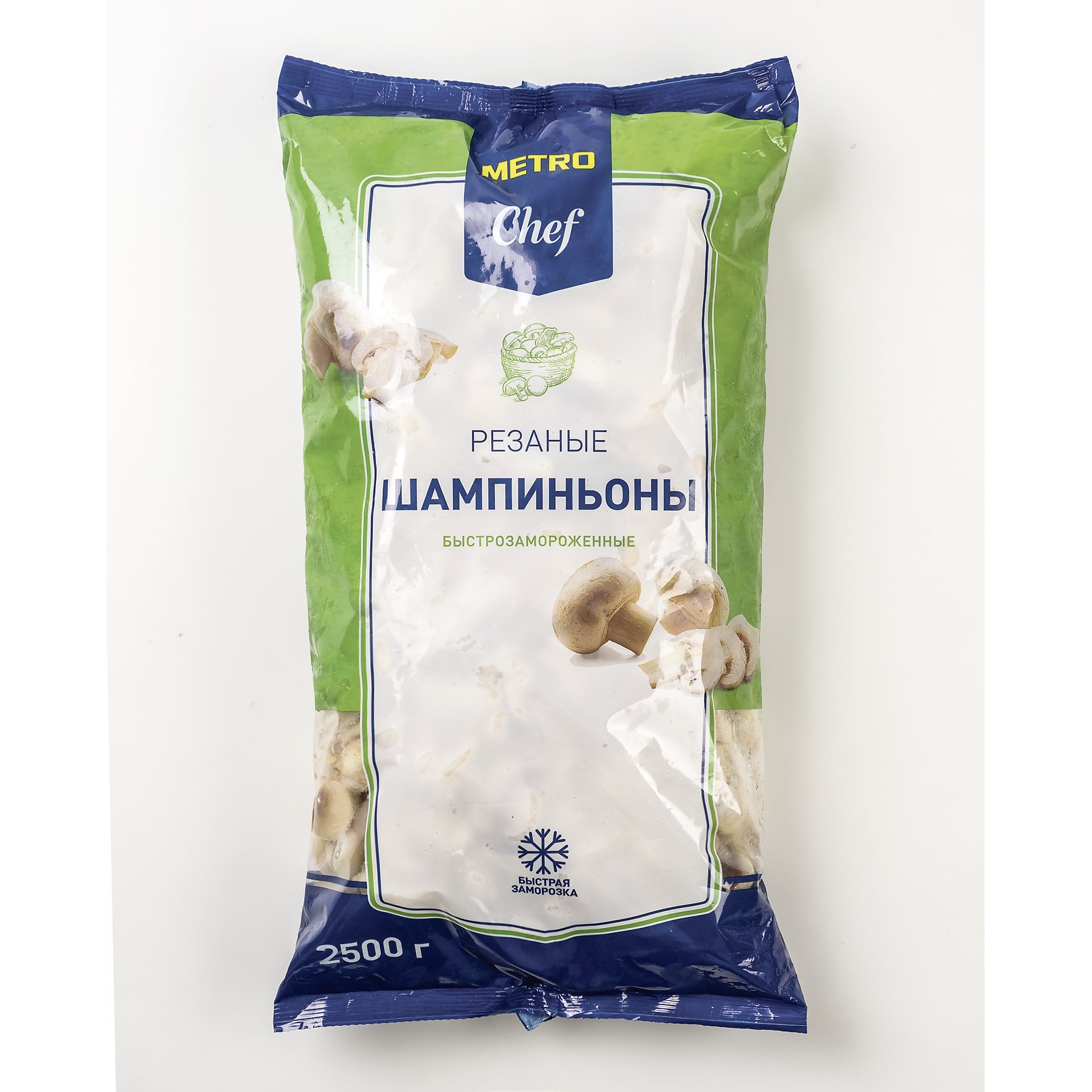 

Шампиньоны быстрозамороженные Metro Chef резаные 2,5 кг