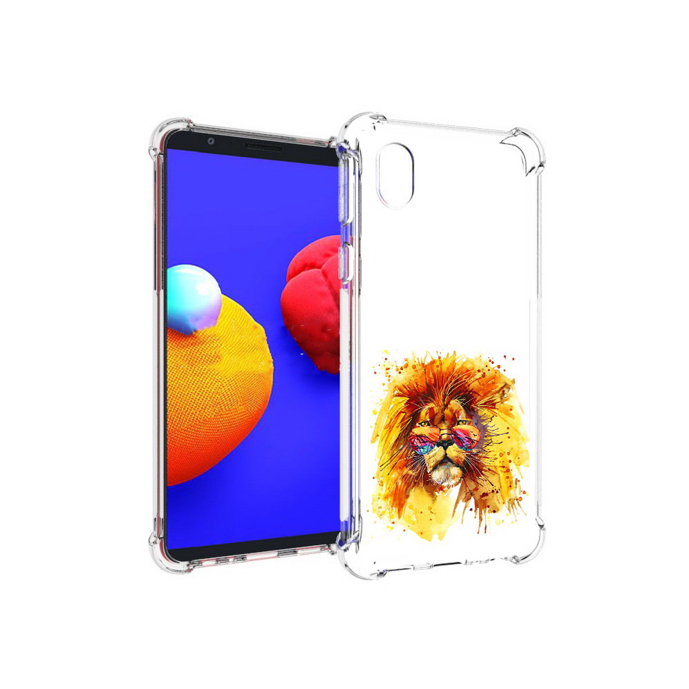 

Чехол MyPads Tocco для Samsung Galaxy A01 Core лев в очках (PT151825.477.436), Прозрачный, Tocco
