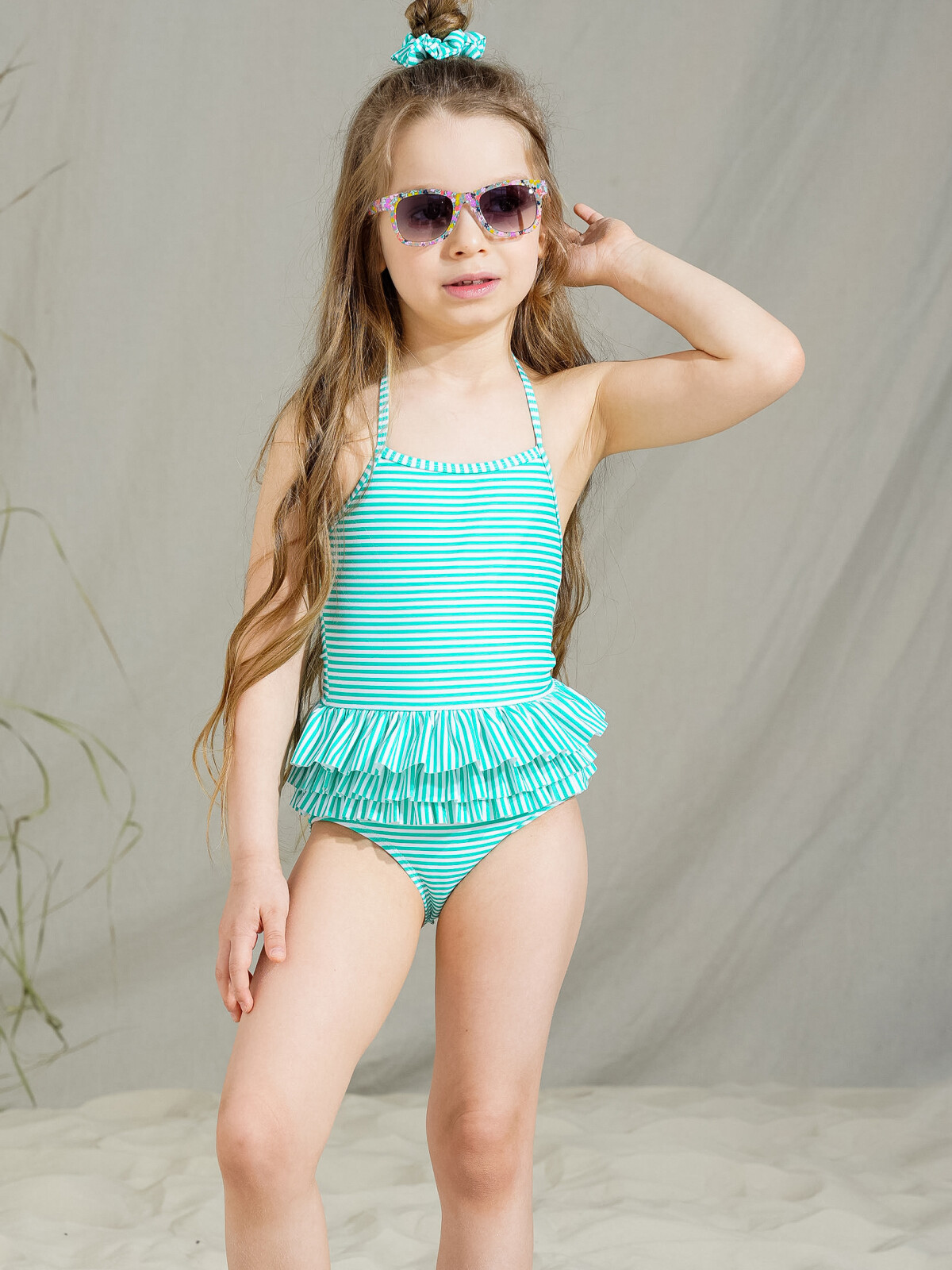 

Купальник слитный детский PlayToday Kids 12322276, белый, зеленый, 98, 12322276
