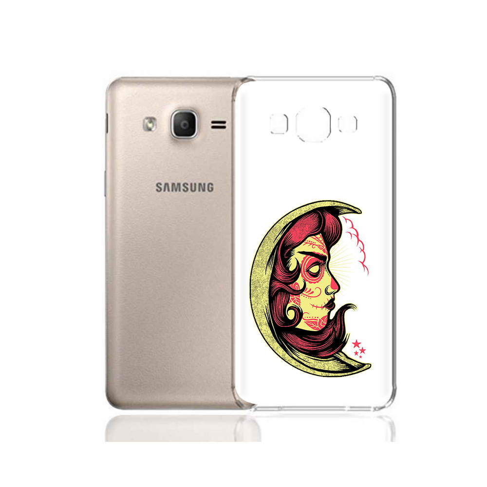 

Чехол MyPads Tocco для Samsung Galaxy A7 (2015) желтый полумесяц с лицом девушки, Прозрачный, Tocco