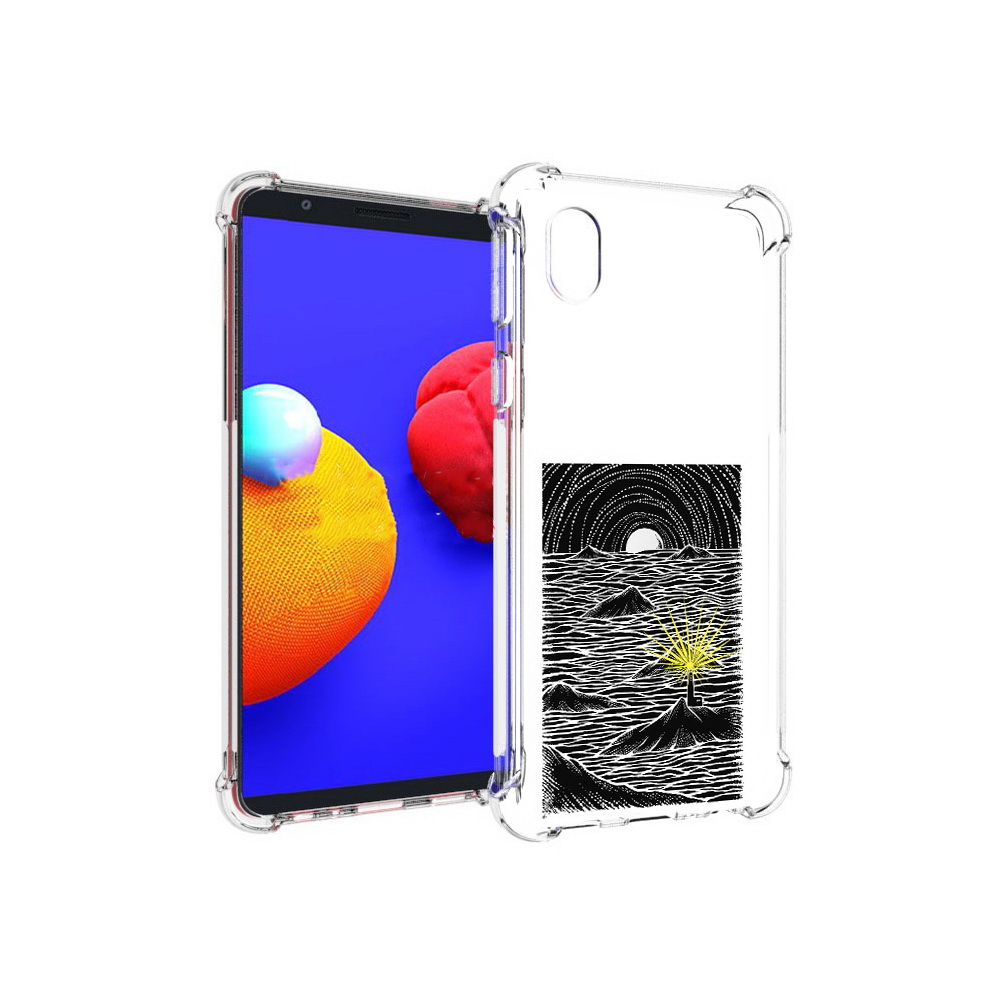 

Чехол MyPads Tocco для Samsung Galaxy A01 Core маяк в черно белом море (PT151825.477.460), Прозрачный, Tocco