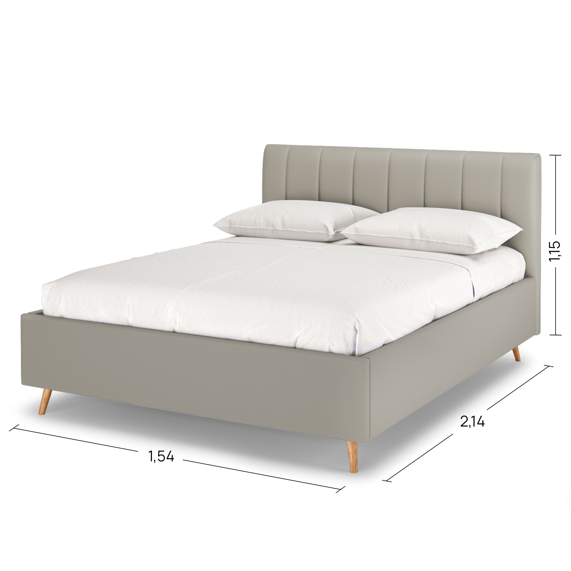 

кровать Армос Rooney 140х200 без ПМ,Рогожка Bjork Cocoa Светло-бежевый, Разноцветный, Rooney