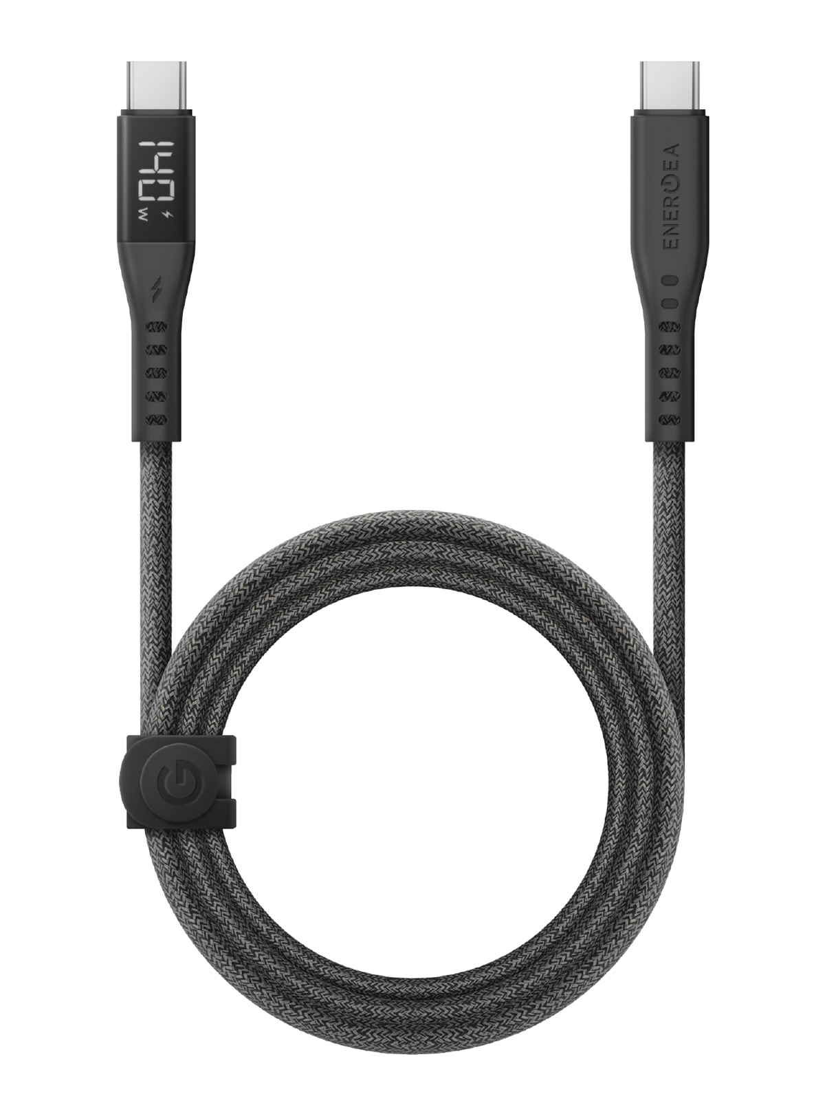 Кабель EnergEA FLOW USB-C to USB-C PD240W 5A DISPLAY Nanoweave Magnetic tie 1.5m Black