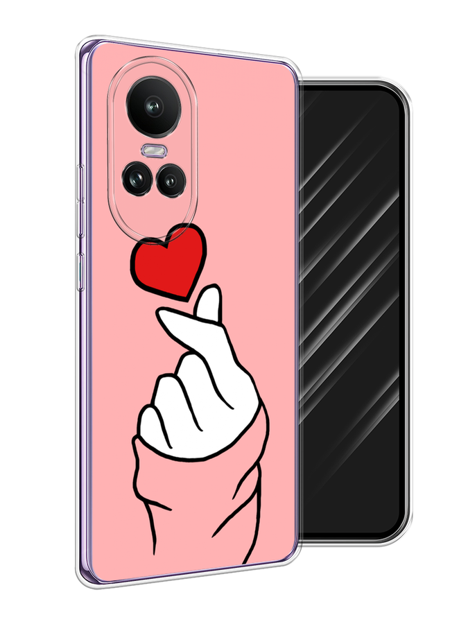 

Чехол Awog на Oppo Reno 10 Global "Милое сердечко", Белый;красный;черный, 2514850-1