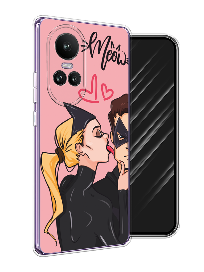 

Чехол Awog на Oppo Reno 10 Global "Kiss of Cat Woman", Розовый;черный;бежевый, 2514850-1