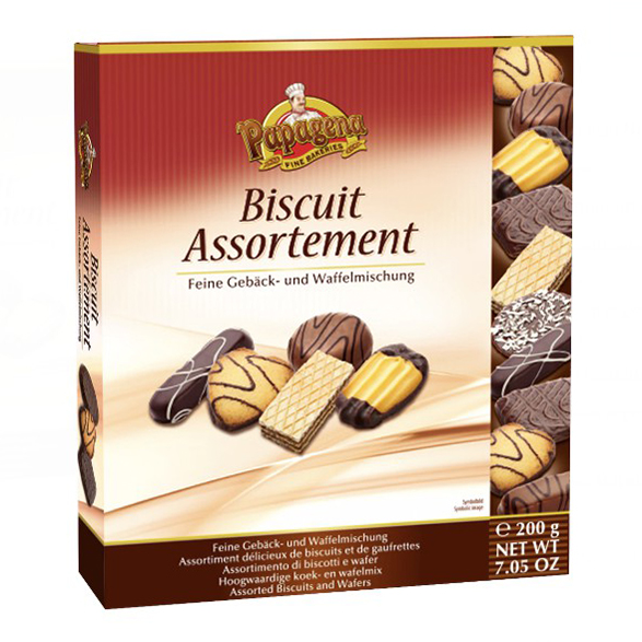 

Ассорти печенья и вафель Papagena с темным и молочным шоколадом 200 г