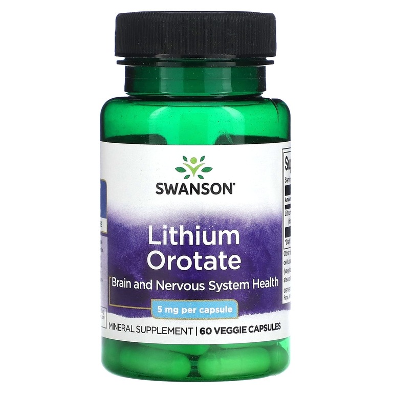 

Оротат лития SWANSON Lithium Orotate капсулы 5 мг 60 шт.