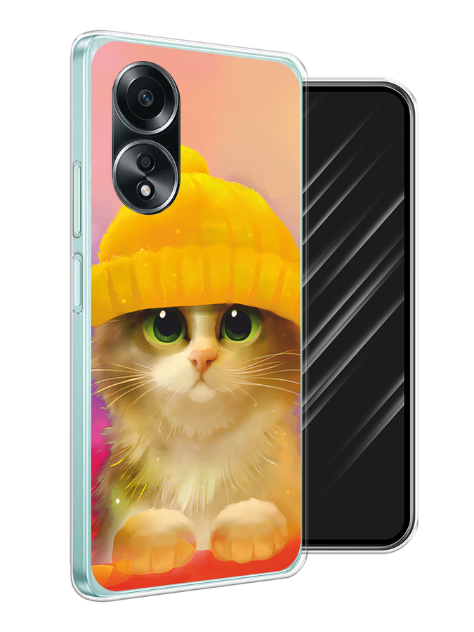 

Чехол Awog на Oppo A58 4G "Котенок в желтой шапке", Желтый, 2514950-1