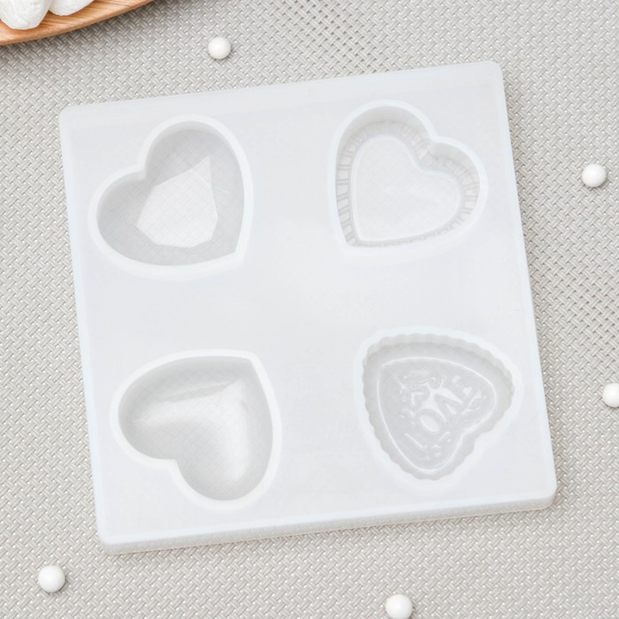 

Молд «Верность», 9,5x9,5x1 см, ячейка 3,5x3,5 см, Белый, Молды "Любовь"