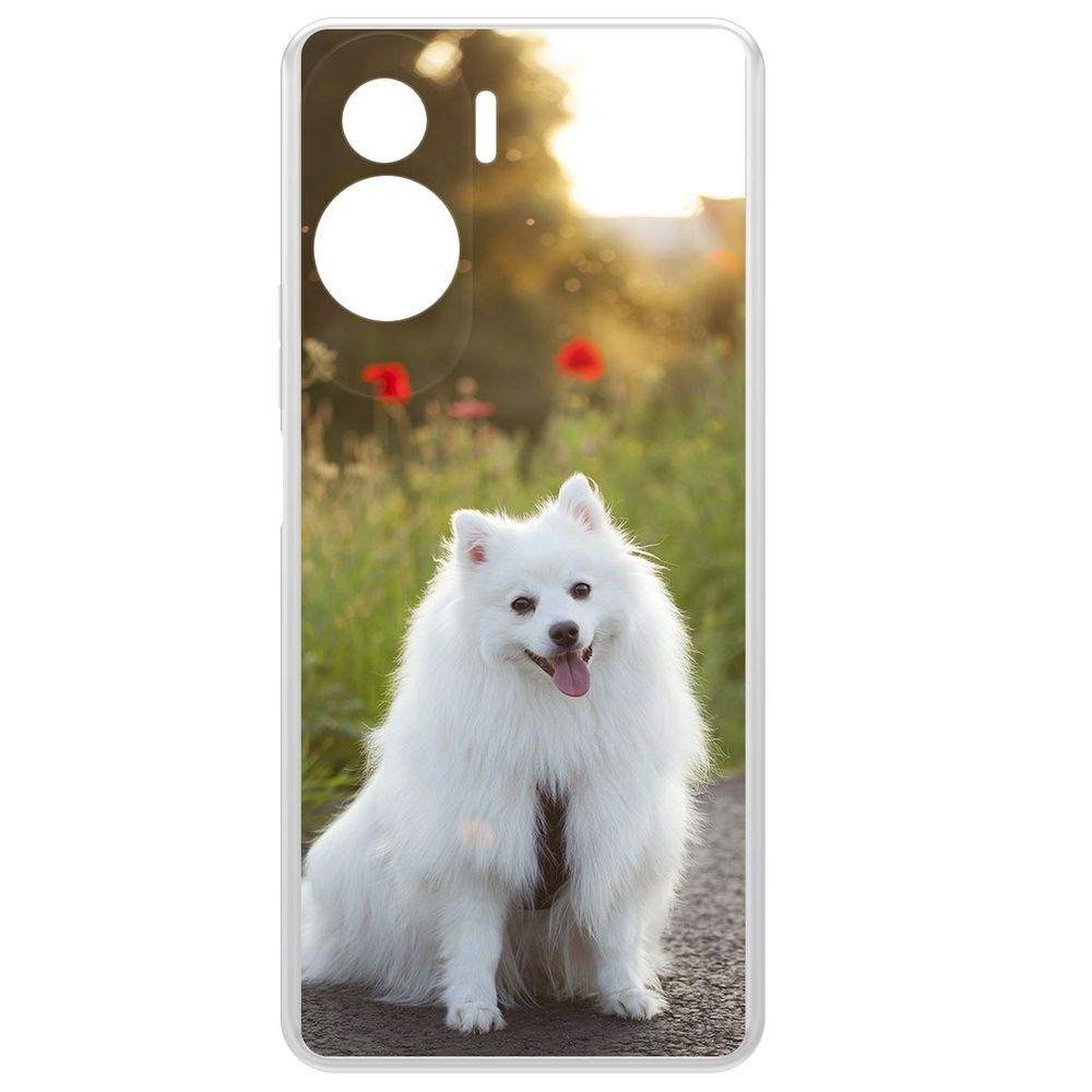 

Чехол-накладка Krutoff Clear Case Белый шпиц для Honor 90 Lite, Прозрачный