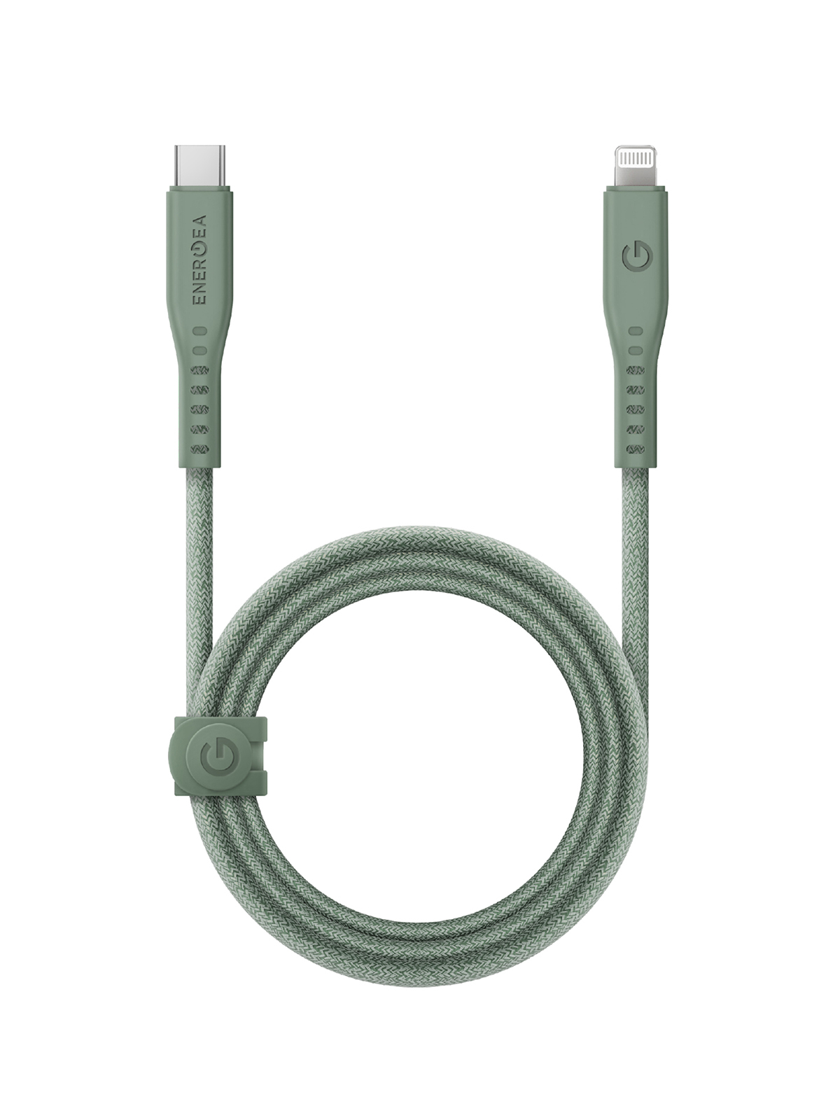 Кабель EnergEA FLOW USB-C to Lightning MFI C94 PD60W 3A Nanoweave Magnetic tie 1.5m Green