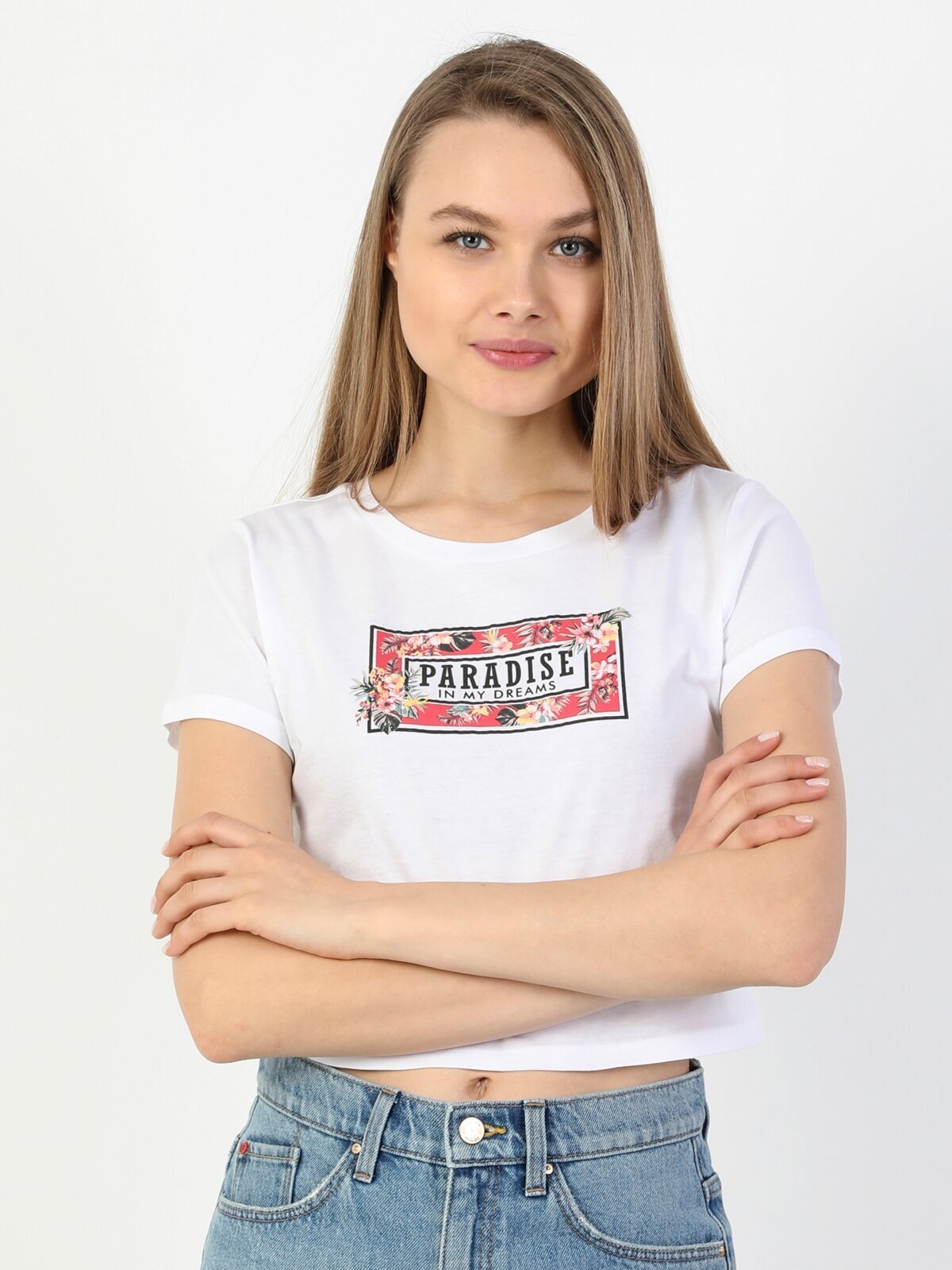 

Футболка женская Colin's CL1049090_Q1.V1 белая XS, Белый, CL1049090_Q1.V1