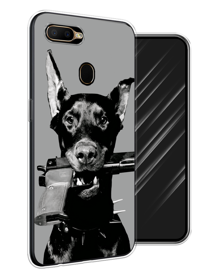 

Чехол Awog на Oppo A5s/A12 "Доберман", Серый, 252350-1