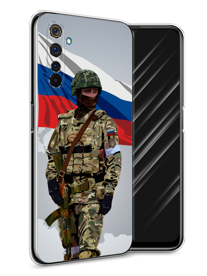 

Чехол Awog на Realme 6 Pro "Солдат с флагом", Белый;синий;красный;зеленый, 252850-1