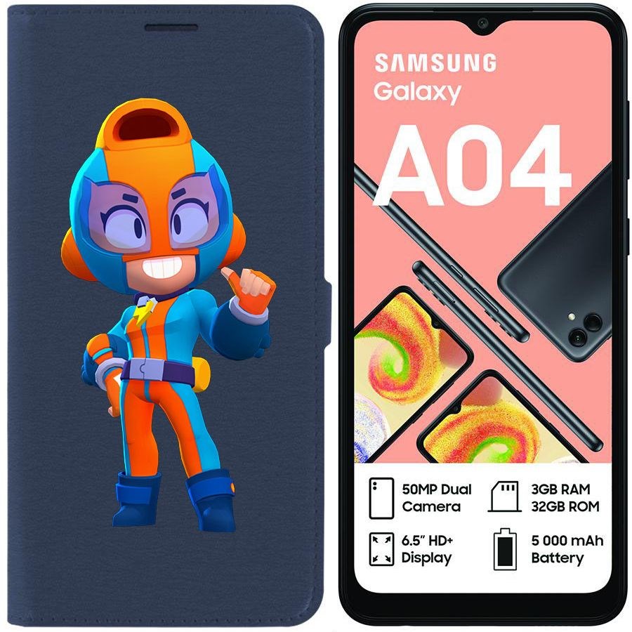 

Чехол-книжка Krutoff Eco Book для Samsung Galaxy A04 (A045) Brawl Stars-GT Макс (синий)