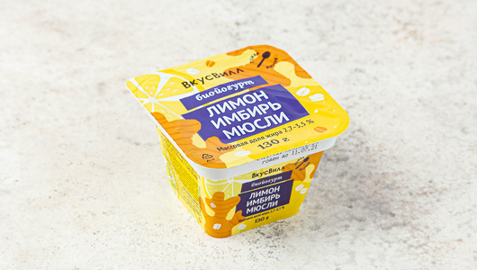 

Биойогурт ВкусВилл Лимон-имбирь-мюсли 2,7-3,5% БЗМЖ 130 г