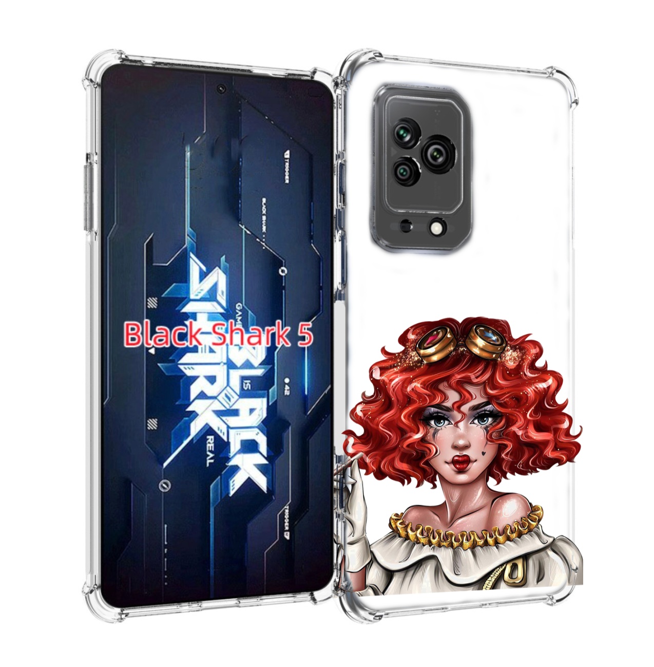 

Чехол MyPads модель-в-сине-красных-очках женский для Xiaomi Black Shark 5, Прозрачный, Tocco