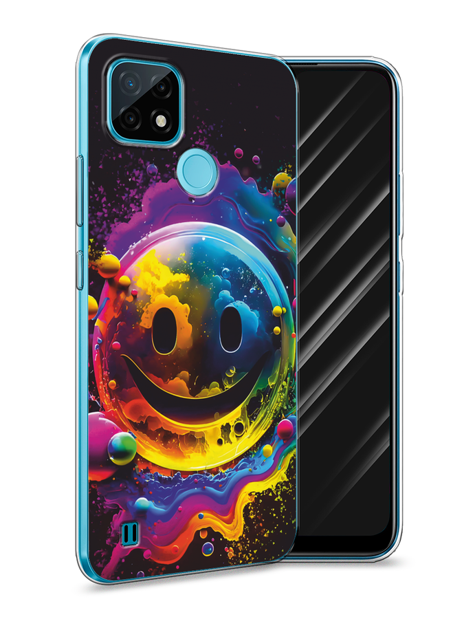 

Чехол Awog на Realme C21 "Кислотный смайл", Фиолетовый;желтый;синий, 254950-1