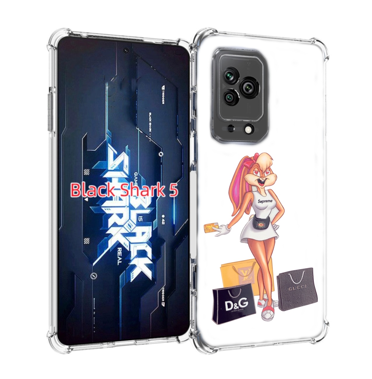 

Чехол MyPads модница-зайка женский для Xiaomi Black Shark 5, Прозрачный, Tocco
