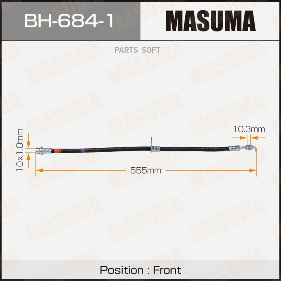 

Шланг тормозной MASUMA T- /front/ YARIS, ECHO VERSO / NCP13L, NLP20L RH