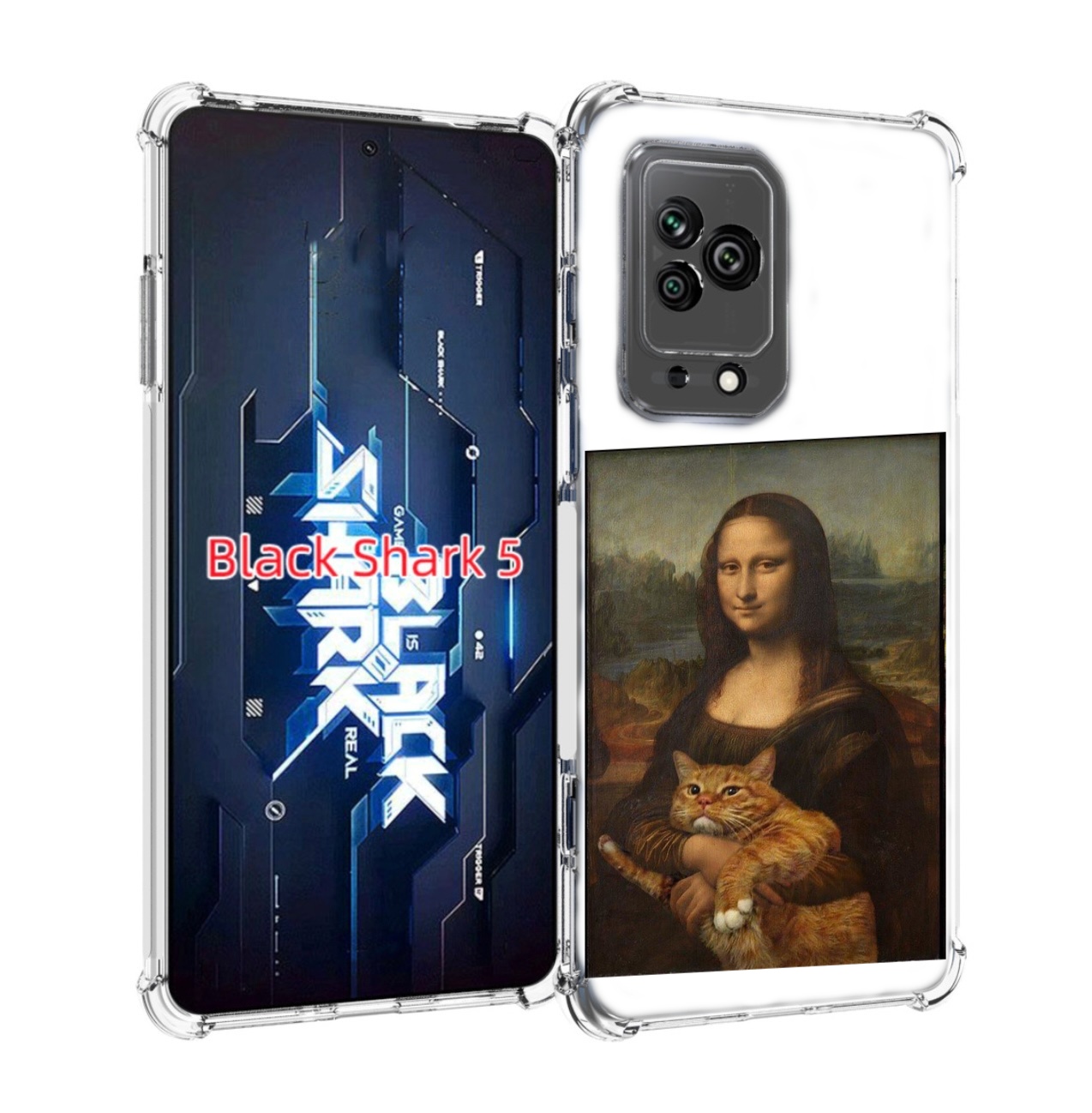 

Чехол MyPads монализа-с-котиком для Xiaomi Black Shark 5, Прозрачный, Tocco