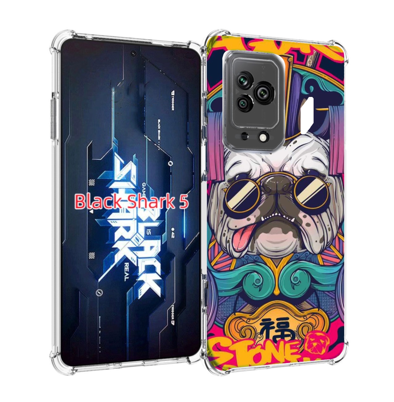 

Чехол MyPads мопс агро яркая для Xiaomi Black Shark 5, Прозрачный, Tocco