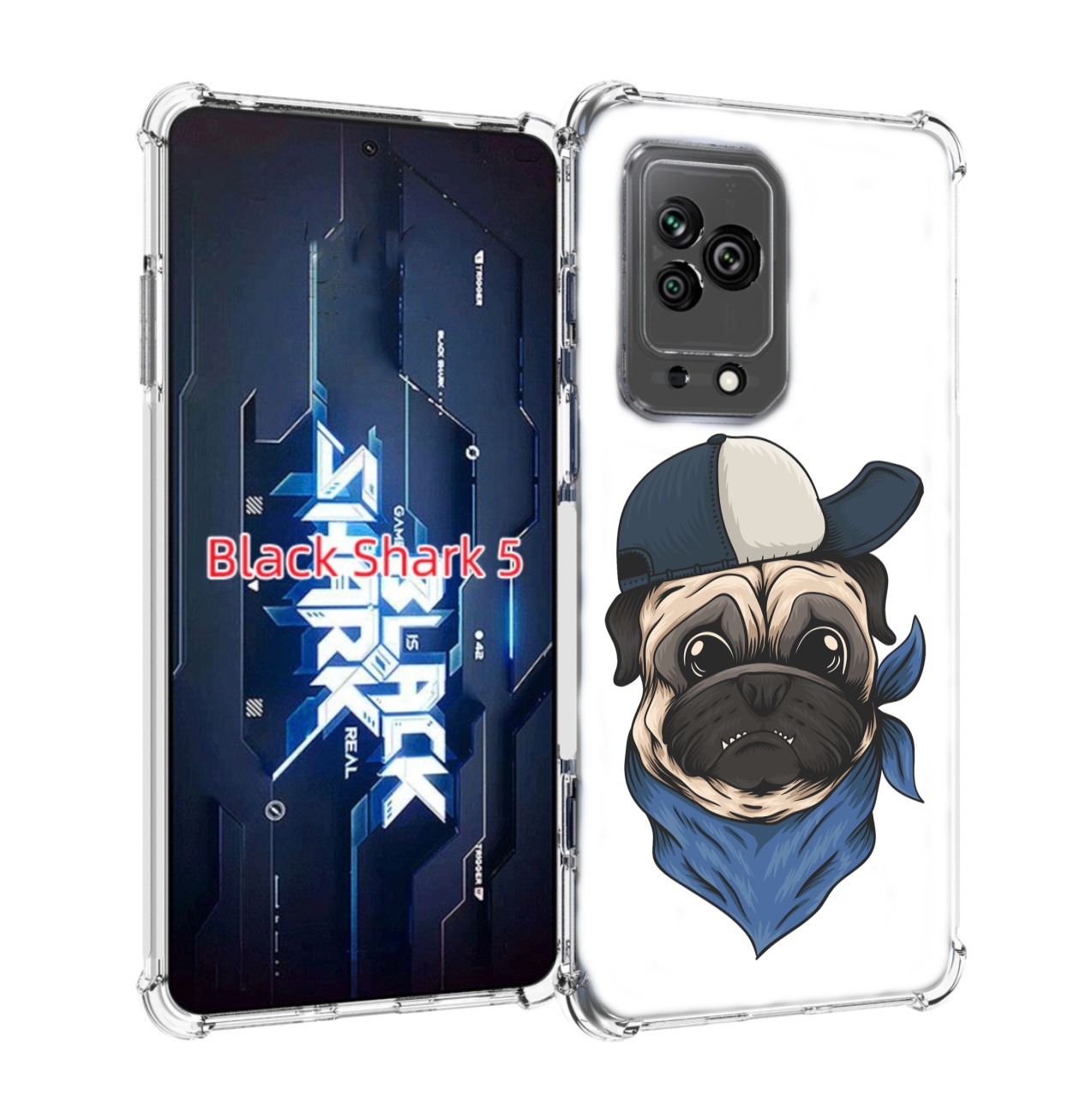 

Чехол MyPads мопс-в-кепке для Xiaomi Black Shark 5, Прозрачный, Tocco