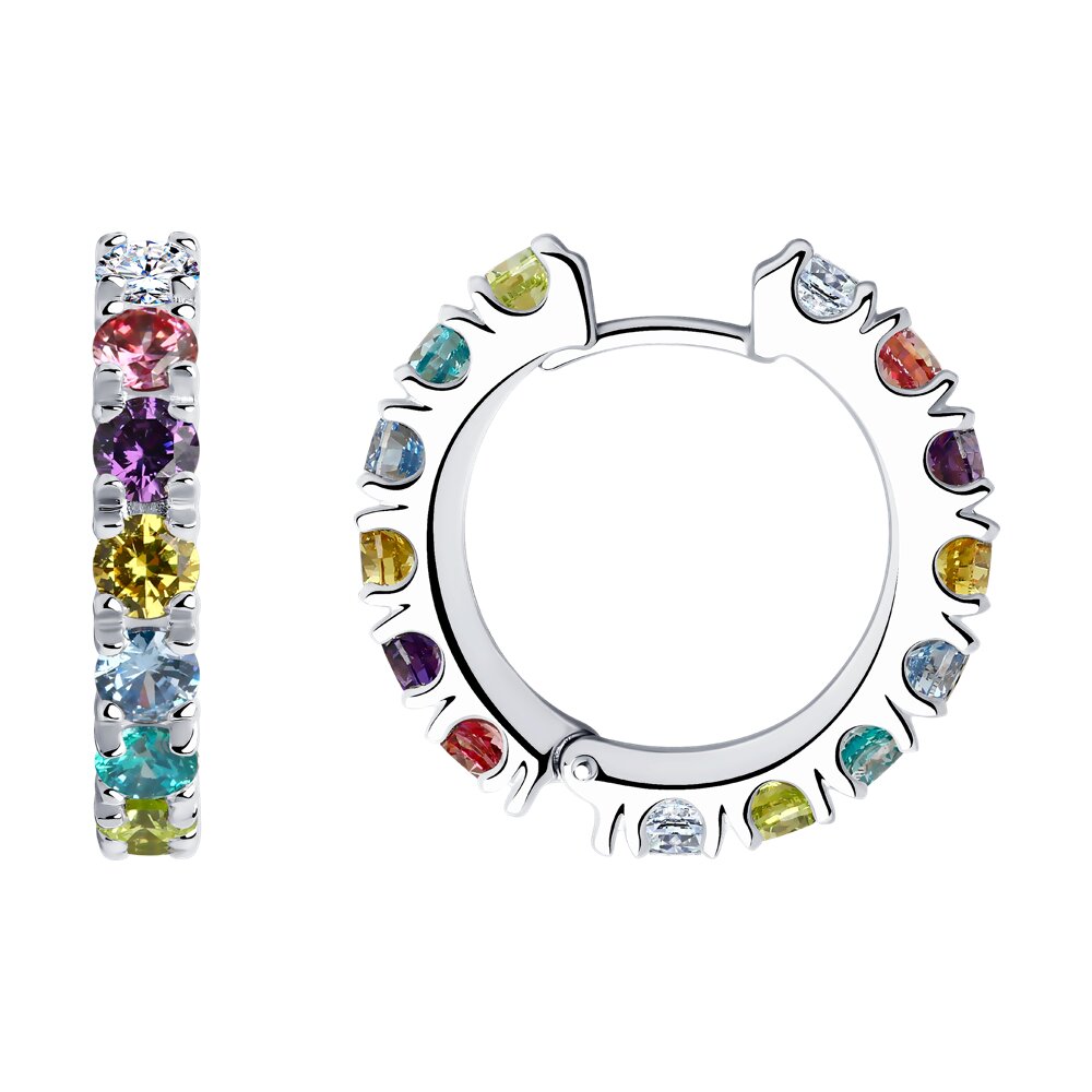 

Серьги конго из серебра SOKOLOV 94026048, фианит, 94026048