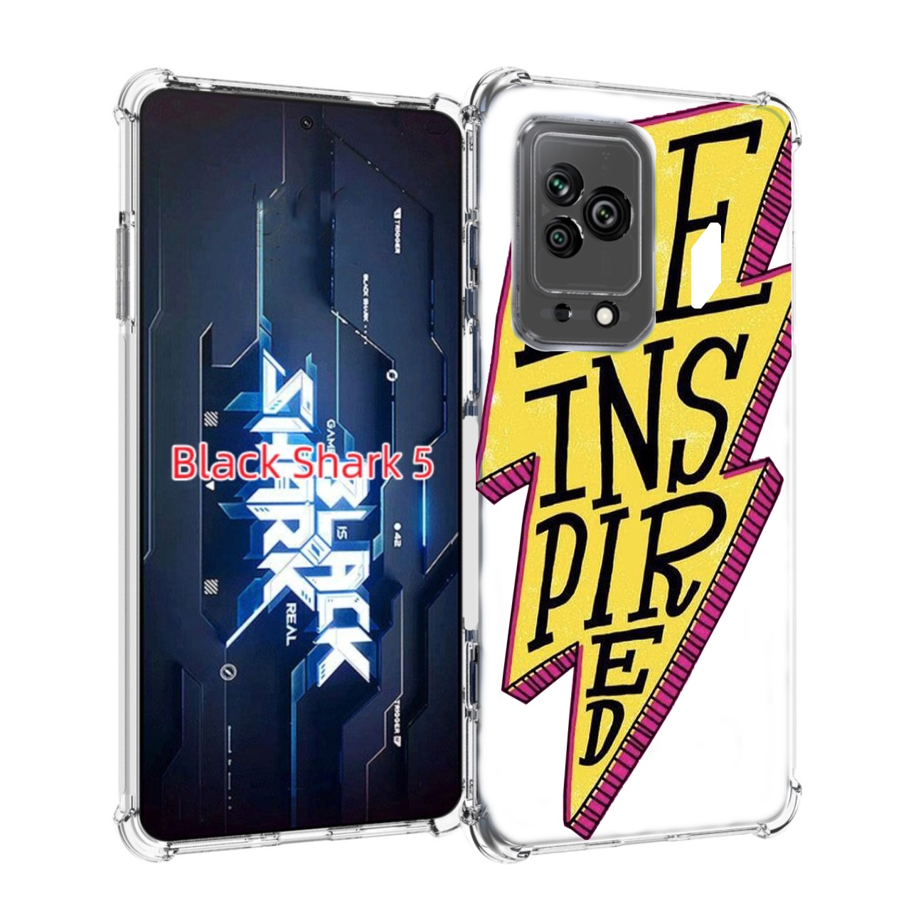 

Чехол MyPads надпись в желтой молнии для Xiaomi Black Shark 5, Прозрачный, Tocco