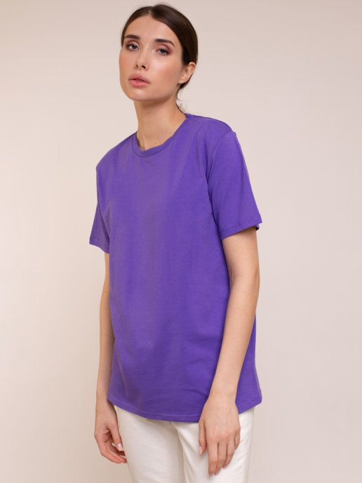 

Футболка женская Uzcotton Premium фиолетовая XL, Фиолетовый, 1-UZ-W-F-M