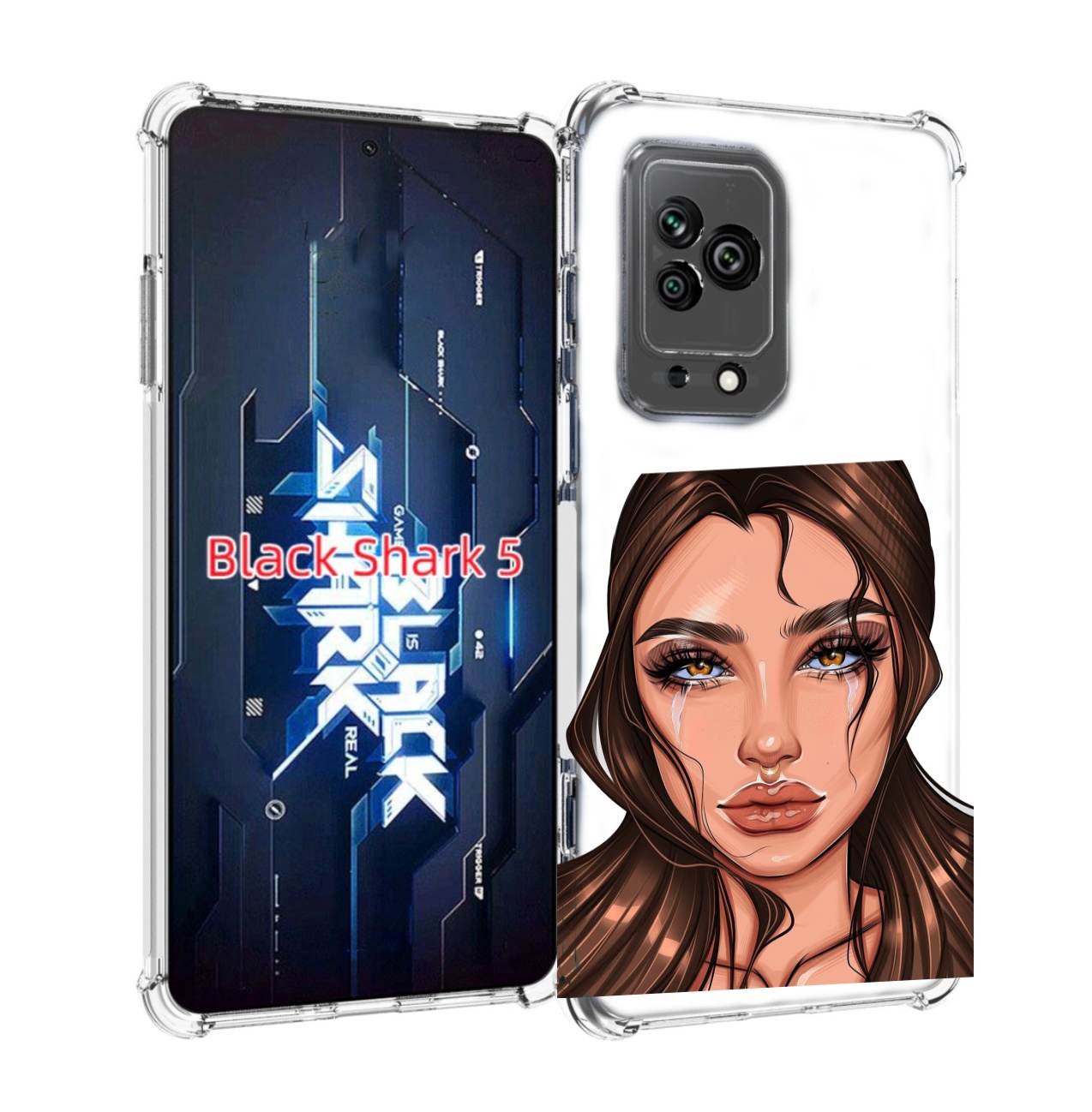 

Чехол MyPads плачущая-девушка женский для Xiaomi Black Shark 5, Прозрачный, Tocco